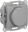 Светорегулятор поротно-нажимной, LED, RC, 400Вт, мех., (алюминий) Glossa Systeme Electric. Вид 1.