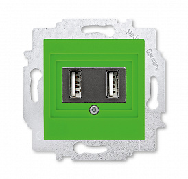 5014H-A00040 67W USB зарядка двойная, Levit, зелёный ABB. Вид 1
