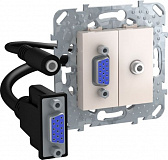 Розетка HD15+minijack (бежевый) Unica Schneider Electric