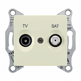 Розетка TV/SAT, проходная, 8 db (бежевый) Sedna Schneider Electric. Вид 1