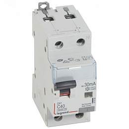 DX3 Дифф. автомат 1P+N, 40A, 30mA, тип А, 6kA (хар-ка C) Legrand. Вид 1