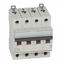 DX3 Автоматический выключатель 4-полюсный 25A 10kA (хар-ка C) Legrand. Вид 1