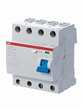 F204 AC 100/100 Блок утечки тока 4-полюсный, 100A, 100mA, тип АC (УЗО) ABB