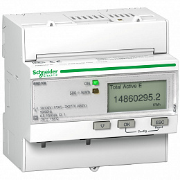 Поверенный счетчик 3-ф актив. эн. iEM3350 125A, 1Т. RS-485, 1DI/1DO, по 4 квадр. Schneider Electric. Вид 1