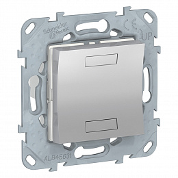 Выключатель 2-кнопочный KNX (алюминий) Unica new Schneider Electric. Вид 1