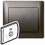 Лицевая панель для простой розетки TV (dark bronze) Galea Life Legrand. Вид 1.