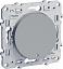 Выключатель 2-клавишный, с LED-подсветкой, 10AX, 250B, сх. 1 (алюминий) Odace Schneider Electric. Вид 1.