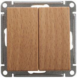 Выключатель 2-клавишный, 10АХ, механизм, (бук) Wessen 59 Schneider Electric. Вид 1