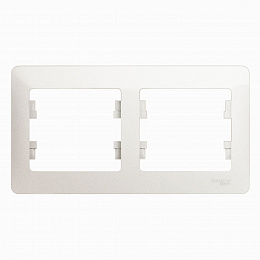 Рамка 2-постовая, горизонтальная (перламутр) Glossa Systeme Electric. Вид 1