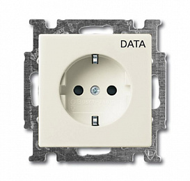 20 EUC/DV-96-5 Розетка SCHUKO 16А 250В, с маркировкой DATA, серия Basic 55, цвет chalet-white ABB. Вид 1