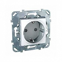 Розетка с з/к винт. зажим (белый) Unica Schneider Electric. Вид 1