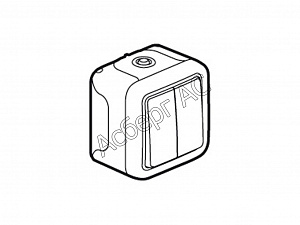 Переключатель двухклавишный (серый) IP55 Plexo Legrand. Вид 1