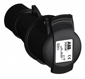 Розетка кабельная easy&safe 232ec6b,32а,2p+e,ip44,6ч,черн ABB. Вид 1