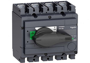 Выключатель-разъединитель Interpact INS250, 4P, 250А (с черной ручкой) Schneider Electric. Вид 1