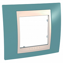 Рамка 1-постовая (бежевый/ синий) Unica Хамелеон Schneider Electric. Вид 1