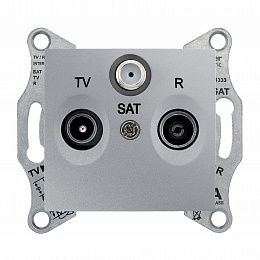 Розетка TV/R/SAT, проходная, 8 db (алюминий) Sedna Schneider Electric. Вид 1