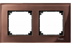 Рамка 2-постовая, sm (стекло махагон) Merten M-Elegance Schneider Electric. Вид 1