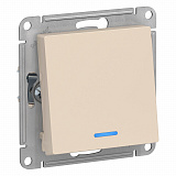 Переключатель1-клавишный с подсветкой, сх.6а, 10АХ, механизам (бежевый) Atlas Design Systeme Electric