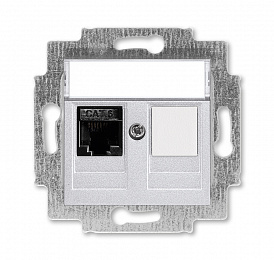 5014H-A61017 70W Розетка компьютерная RJ45 кат.6+заглушка, Levit, серебро ABB. Вид 1