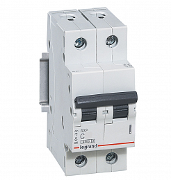 RX3 Автоматический выключатель 2-полюсный 40A 4,5kА (хар-ка С) Legrand. Вид 1