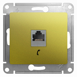 Розетка телефонная RJ11, механизм (фисташковый) Glossa Systeme Electric. Вид 1