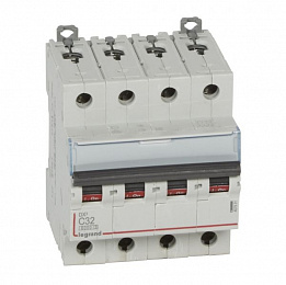 DX3 Автоматический выключатель 4-полюсный 32A 10kA (хар-ка C) Legrand. Вид 1
