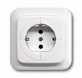 20 EUA-214 Розетка SCHUKO 16А 250В с механизмом освобождения вилки, серия Reflex SI, цвет альпийский белый ABB. Вид 1