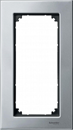 Рамка 2-постовая, sm б/перегородки (металл платина-серебро) Merten M-Elegance Schneider Electric. Вид 1