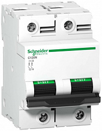 C120N 2P 125А Автоматический выключатель 2-полюсный, 125А, 10кА (хар-ка C) Schneider Electric. Вид 1