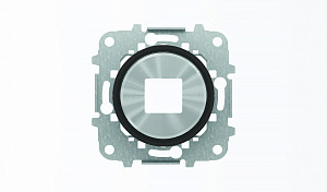 8685 CN Накладка для механизмов зарядного устройства USB,арт.8185,серия SKY Moon,кольцо чёрное стекло ABB. Вид 1