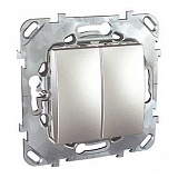 Переключатель 2-клавишный, сх.6+6 (алюминий) Unica Top Schneider Electric