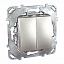 Переключатель 2-клавишный, сх.6+6 (алюминий) Unica Top Schneider Electric. Вид 1.