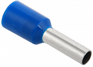 Е2508 Наконечник-гильза 2,5мм2 с изолированным фланцем (синий) (100 шт) ИЭК. Вид 1