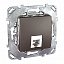 Розетка телефонная 1хRJ11, 4 контакта, (графит) Unica Top  Schneider Electric. Вид 1.