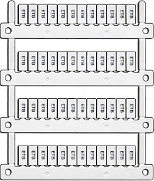 Маркировка MG-CPM-13 41740 (5X12 YE) для клемм серии SNK, чистая, желтая, 56 маркеров 5х12 мм в карте, 1960 маркеров в упаковке TYCO. Вид 1