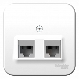 Розетка двойная, О/У компьютерная RJ45, кат.5e, изол.пл. (белый) Blanca Systeme Electric. Вид 1