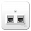 Розетка двойная, О/У компьютерная RJ45, кат.5e, изол.пл. (белый) Blanca Systeme Electric. Вид 1.