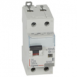 DX3 Дифф. автомат 1P+N, 25A, 30mA, тип АC, 6-10kA (хар-ка C) Legrand. Вид 1