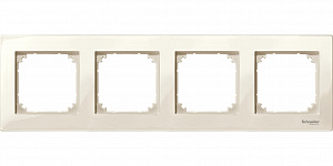 Рамка 4-постовая, sm (бежевый) Merten M-Plan Schneider Electric. Вид 1