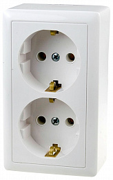 Розетка двойная 2К+З, О/У,16А 250В (белый) Хит Systeme Electric. Вид 1