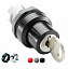 Переключатель m2ssk3-301 с ключом 2-х поз. с возвратом в среднее положение (только корпус) 45# (ключ ronis 71) с кольцом из хромирова. Вид 1.