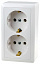 Розетка двойная 2К+З, О/У,16А 250В (белый) Хит Systeme Electric. Вид 1.