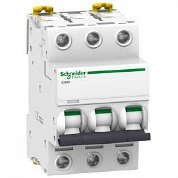 iC60N 3P 1А Автоматический выключатель 3-полюсный, 1А, 6кА (хар-ка C) Schneider Electric. Вид 1