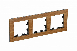 Рамка 3-постовая (дерево бамбук) Atlas Design Nature Systeme Electric. Вид 1