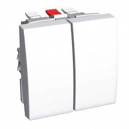 Выкл-ль без фикс. двойной 10a бел r9003 Schneider Electric. Вид 1