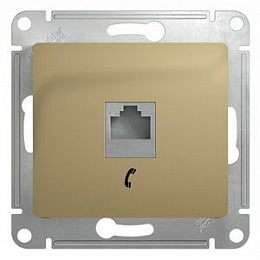Розетка телефонная RJ11, механизм (титан) Glossa Systeme Electric. Вид 1