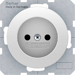 Розетка без заземления (полярная белизна) R.1/R.3 Berker. Вид 1