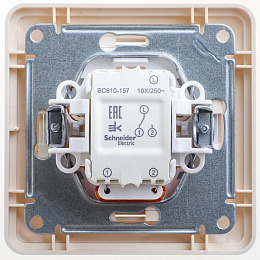 Переключатель 1-клавишный, с подсв. 10АХ, в сборе (слоновая кость) Wessen 59 Schneider Electric. Вид 1
