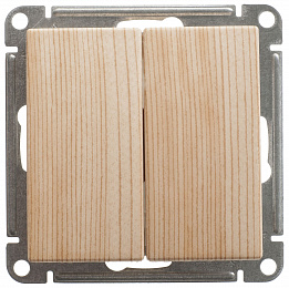 Выключатель 2-клавишный, 10АХ, механизм, (сосна) Wessen 59 Systeme Electric. Вид 1