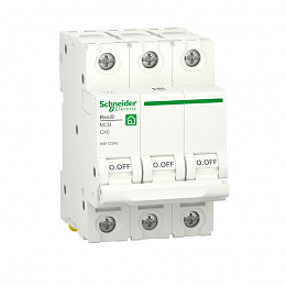 Автоматический выключатель 3-полюсный (АВ) С 40А 6кA Schneider Electric. Вид 1